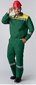 Костюм ЛЕГИОН-1 СОП (тк.Смесовая,210) брюки, зеленый/желтый