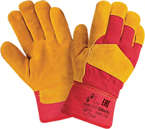 Перчатки СИБИРЬ М, (0385-11-RU), спилок, х/б, искуственный мех, жесткий манжет