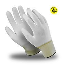 Перчатки МИКРОСТАТИК (MG-164), ESD, нейлон, медная нить, полиуретан частичный, оверлок, цвет белый
