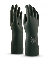 Перчатки ХИМИК (CG-972/LN-F-08), латекс/неопрен, 0.70 мм, 320 мм, хлопковая подкладка, цвет черный