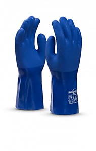 Перчатки ШЕЛЬФ (CG-981/P-T-23), ПВХ, 1.9 мм, 300 мм, нейлон, цвет синий