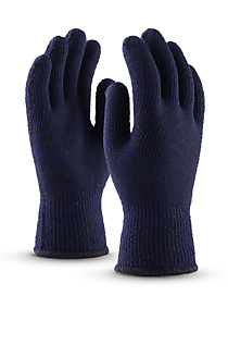 Перчатки СЕВЕР (WG-703), махровые (50% шерсть, 50% акрил), оверлок. цвет синий